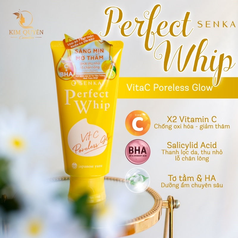 Shiseido Senka Perfect Whip Vit C Poreless Foam Cleanser + Wash 100g